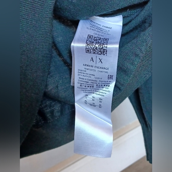 Armani Exchange Men's Turtleneck Sweater in green, Size XL - Picture 5 of 5